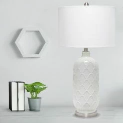 Argyle Classic Table Lamp with Fabric Shade White - Lalia Home -Desk Lamps sales shop unnamed file 976